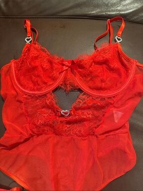 Red Lace Sheer Bodysuit – Women Intimates & Sleepwear